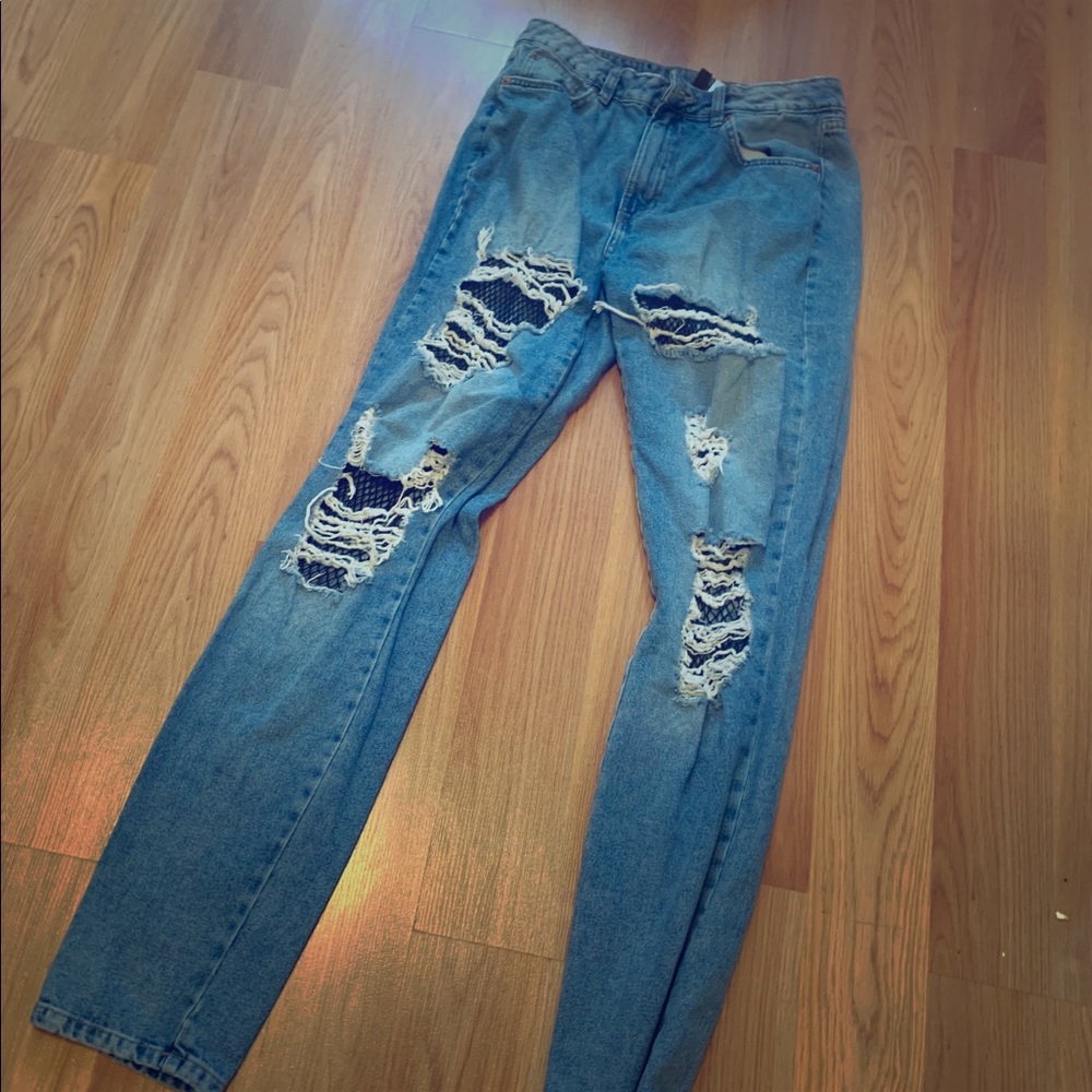 H&M Divided ripped jeans with black detail